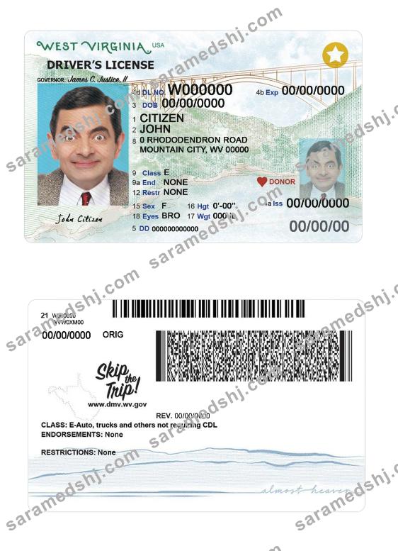 USA West Virginia driving 2023-present license